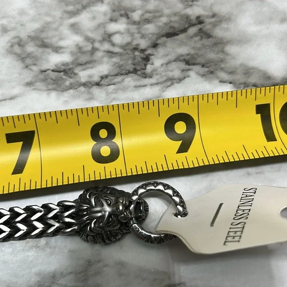 STAINLESS STEEL LION HEAD BRACELET SOLD BY CELTIC WOLF COMPANY NWT - Picture 10 of 10